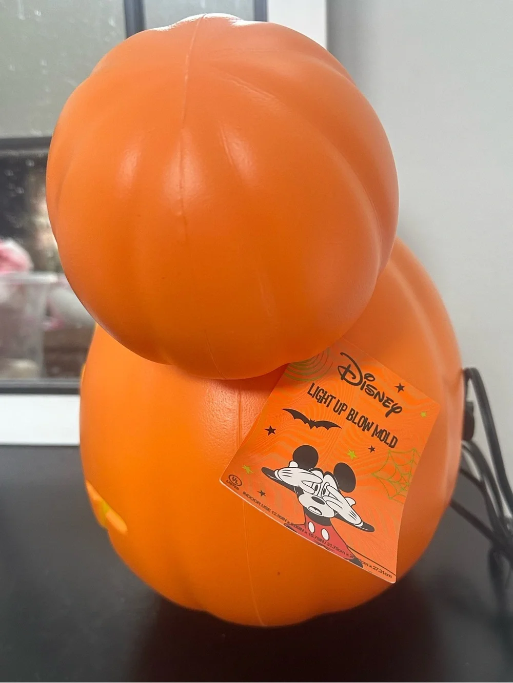 Disney Mickey Mouse Pumpkin Light-Up Blow Mold Halloween Decor NWT